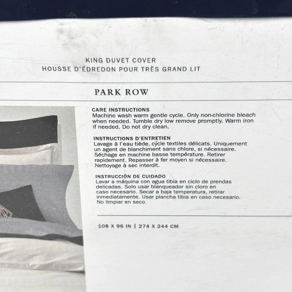 Ralph Lauren Hayden Park Row King Duvet Cover Cream Geometric Neutral Luxury NEW